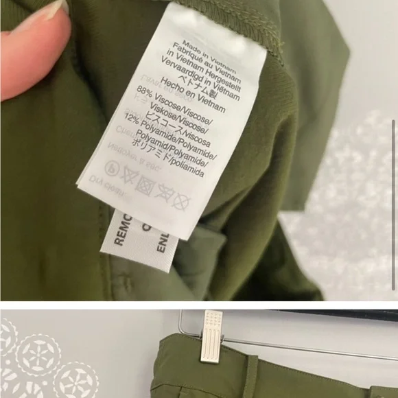 Madewell Drapey Pleated Wide Leg Cropped Pants in Kale Green Size 10 - Picture 5 of 7